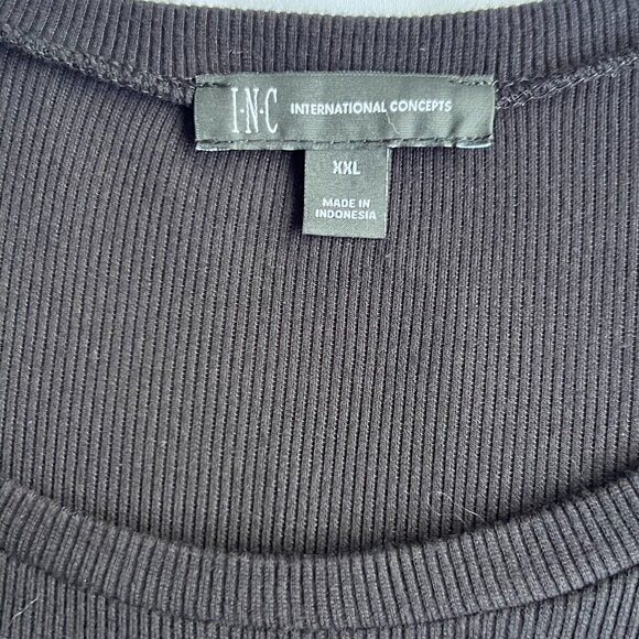 INC Womens Black Chevron Contrast Trim Pullover Tunic Sweater Top XXL BHFO 1313 - Picture 8 of 16